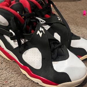 Jordan Black and Red Sneakers High-Top Athletic Design